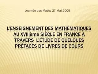 journ e des maths 27 mai 2009