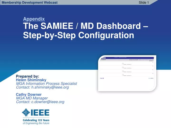 appendix the samiee md dashboard step by step configuration