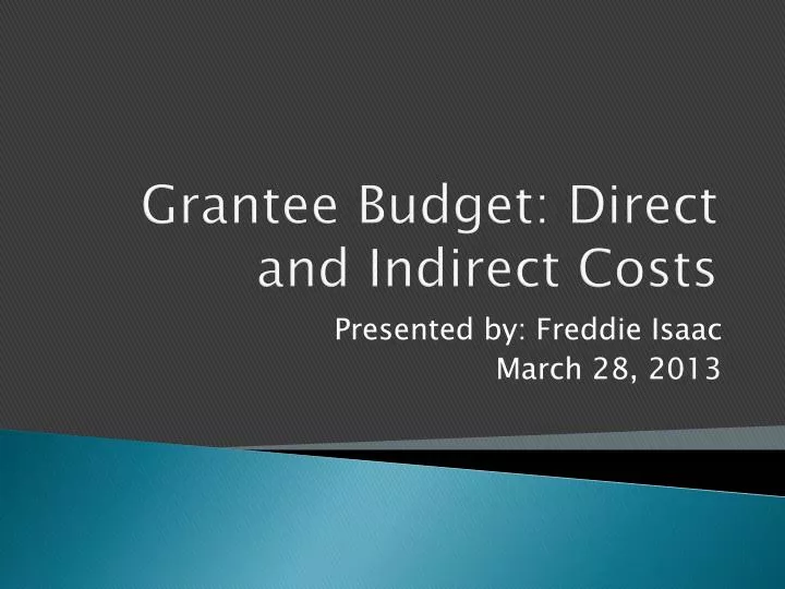 grantee budget direct and indirect costs