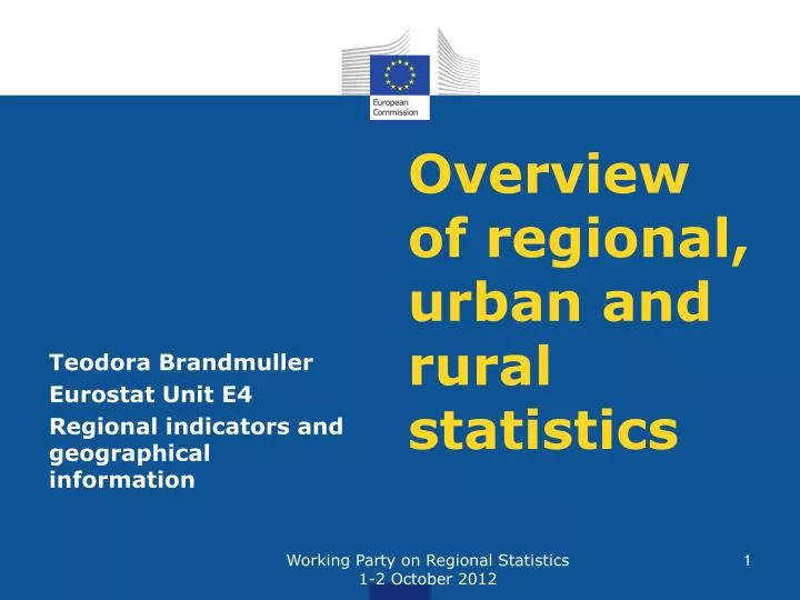 overview of regional urban and rural statistics