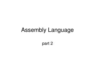 Assembly Language