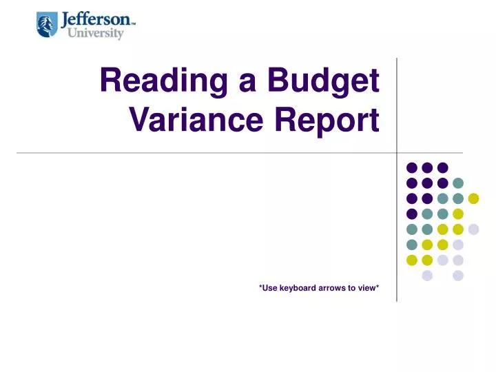 reading a budget variance report