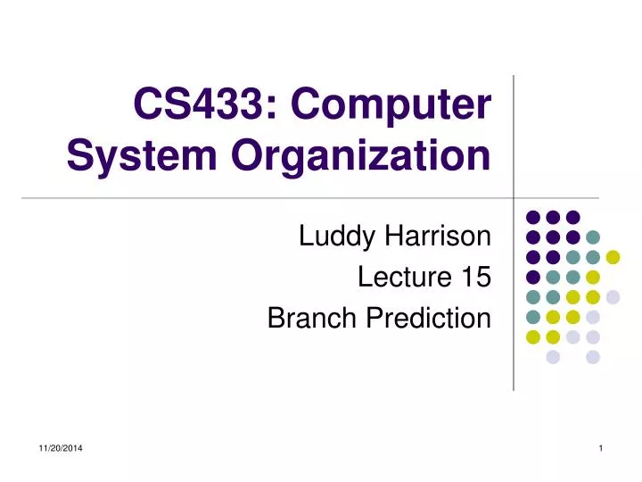 cs433 computer system organization