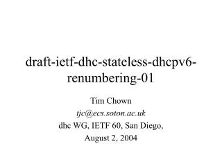 draft-ietf-dhc-stateless-dhcpv6-renumbering-01