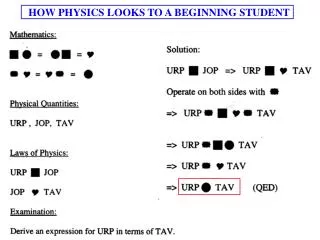 HOW PHYSICS LOOKS TO A BEGINNING STUDENT