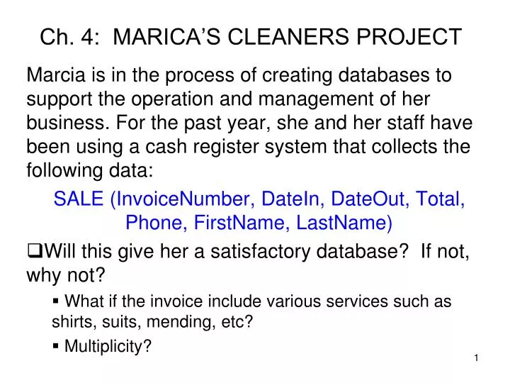 ch 4 marica s cleaners project