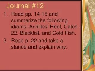 Journal #12