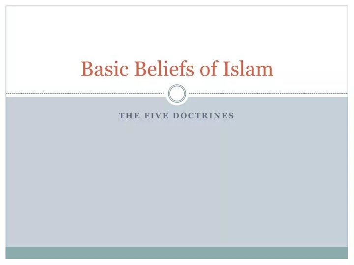 basic beliefs of islam