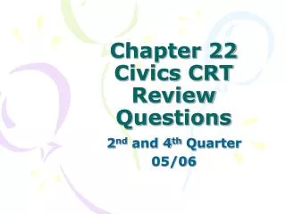 Chapter 22 Civics CRT Review Questions