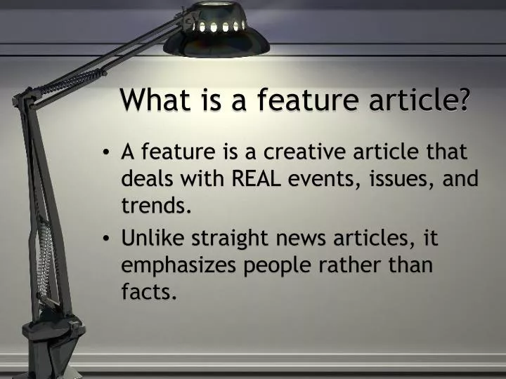 what is a feature article