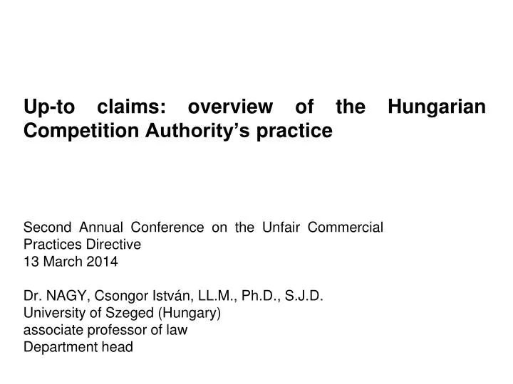 up to claims overview of the hungarian competition authority s practice