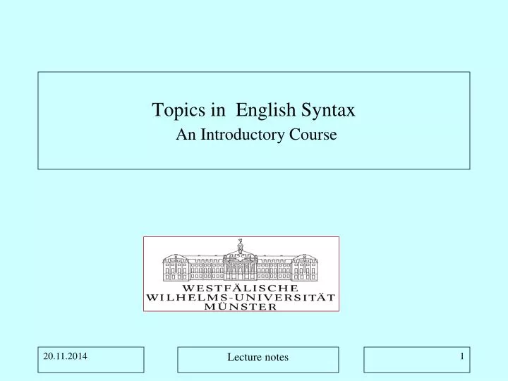 topics in english syntax an introductory course