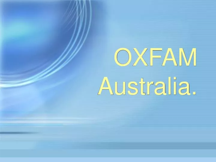 oxfam australia
