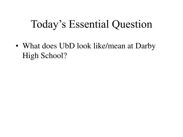 today s essential question