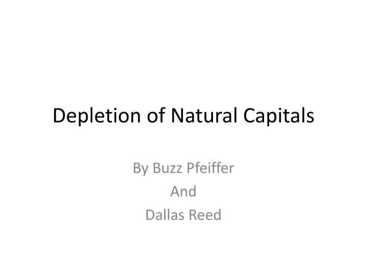 depletion of natural capitals