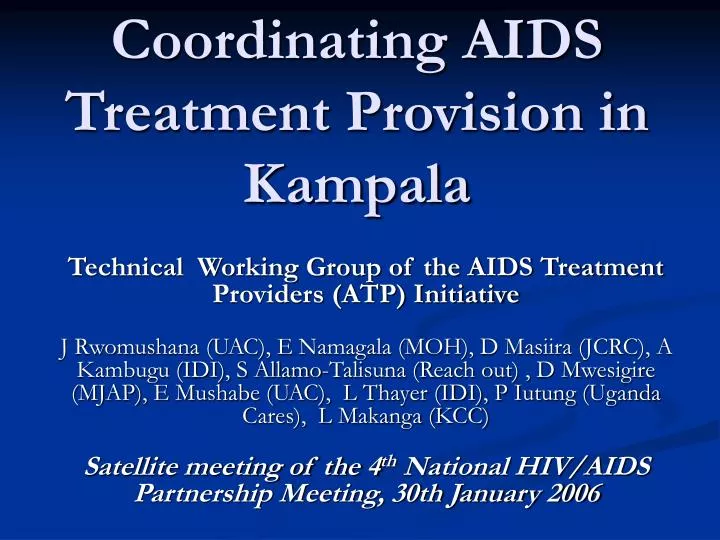 coordinating aids treatment provision in kampala