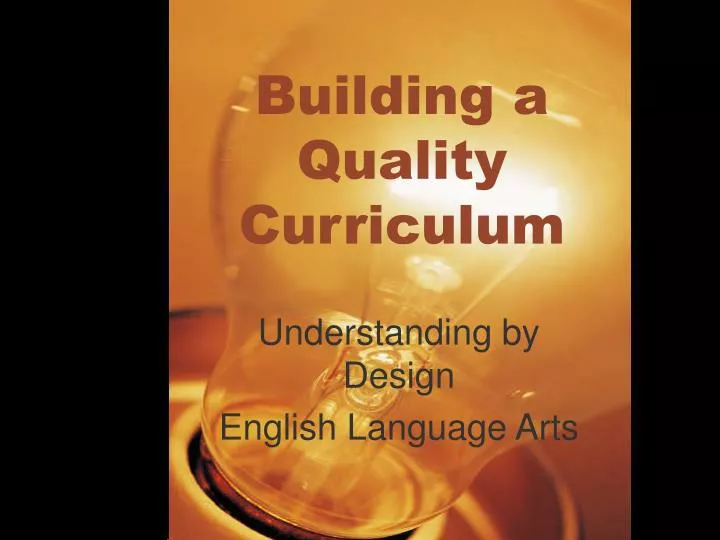 building a quality curriculum