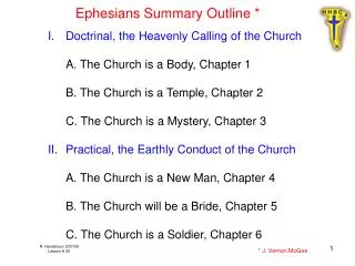 Ephesians Summary Outline *