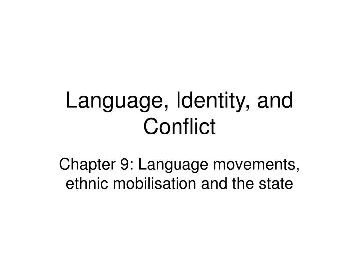 language identity and conflict