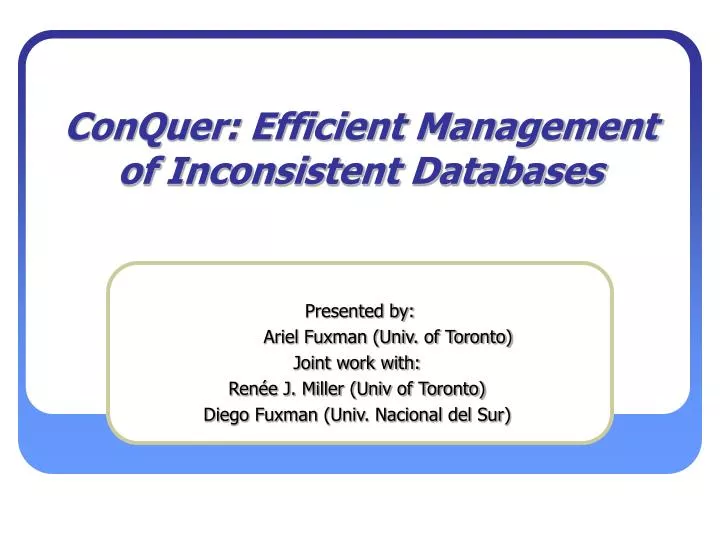 conquer efficient management of inconsistent databases