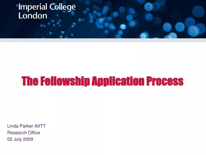 the fellowship application process