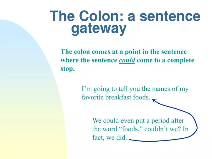 the colon a sentence gateway
