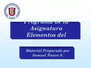 programa de la asignatura elementos del marketing