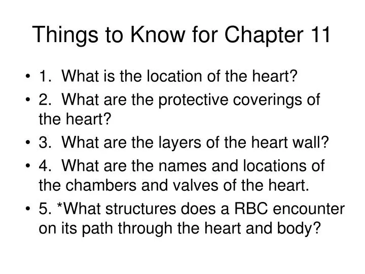 things to know for chapter 11