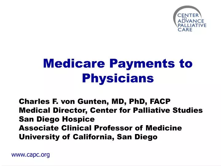 medicare payments to physicians