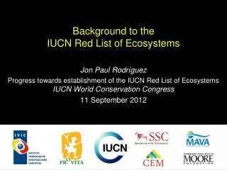 Background to the IUCN Red List of Ecosystems