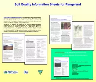 Soil Quality Information Sheets for Rangeland