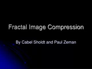 Fractal Image Compression