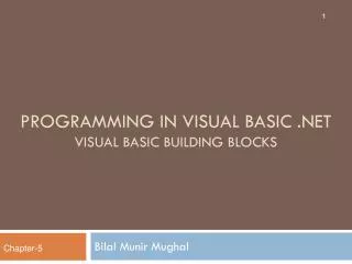 Programming in visual basic Visual Basic Building Blocks