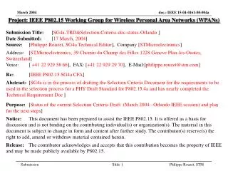 Project: IEEE P802.15 Working Group for Wireless Personal Area Networks (WPANs)