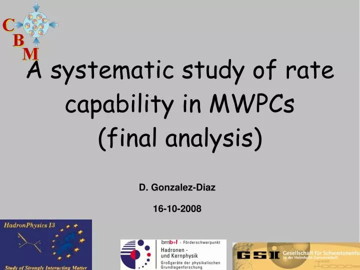 a systematic study of rate capability in mwpcs final analysis