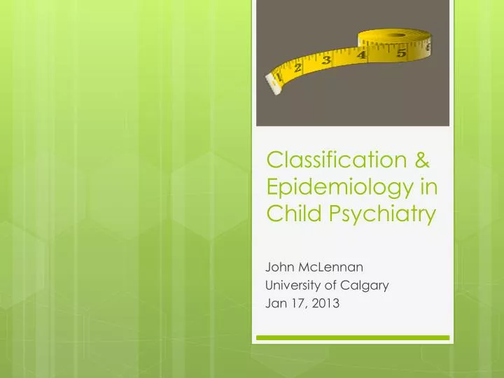 classification epidemiology in child psychiatry