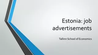 Estonia: job advertisements