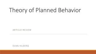 Theory of Planned Behavior