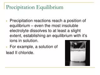 Precipitation Equilibrium