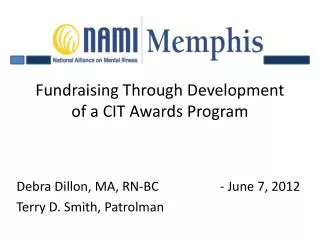 Fundraising Through Development of a CIT Awards Program