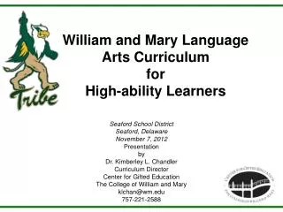 William and Mary Language Arts Curriculum for High-ability Learners