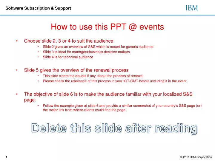 how to use this ppt @ events