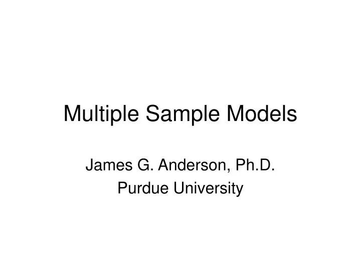 multiple sample models