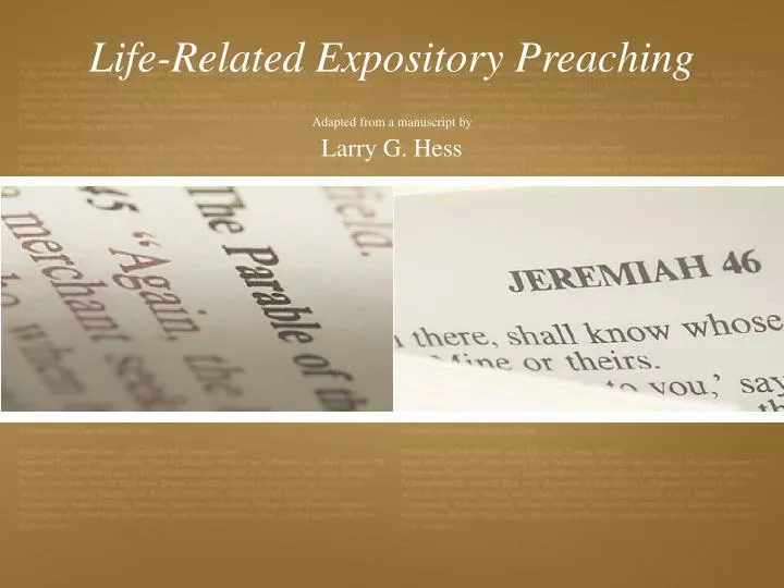 life related expository preaching
