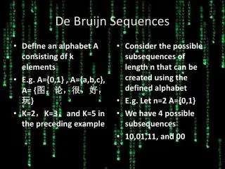 De Bruijn Sequences