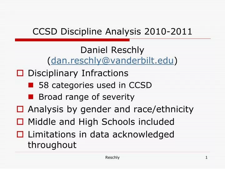 ccsd discipline analysis 2010 2011