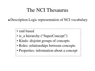 The NCI Thesaurus