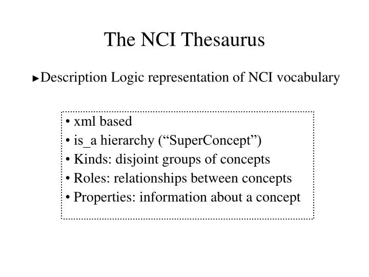 the nci thesaurus