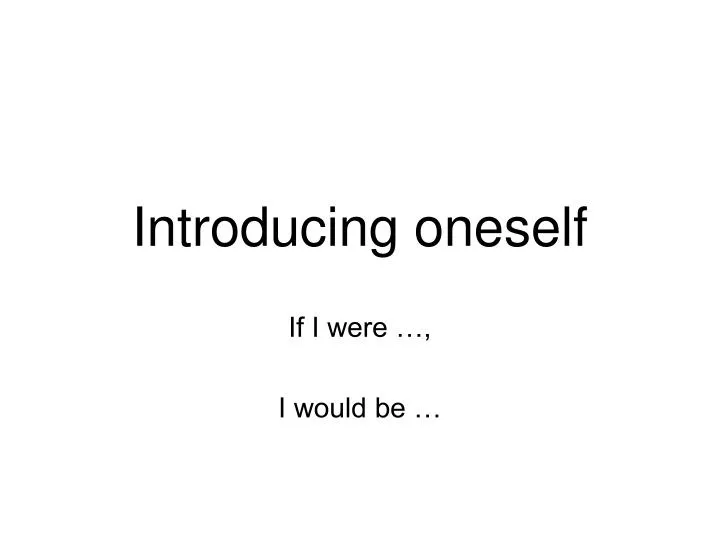 introducing oneself