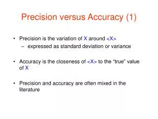 Precision versus Accuracy (1)